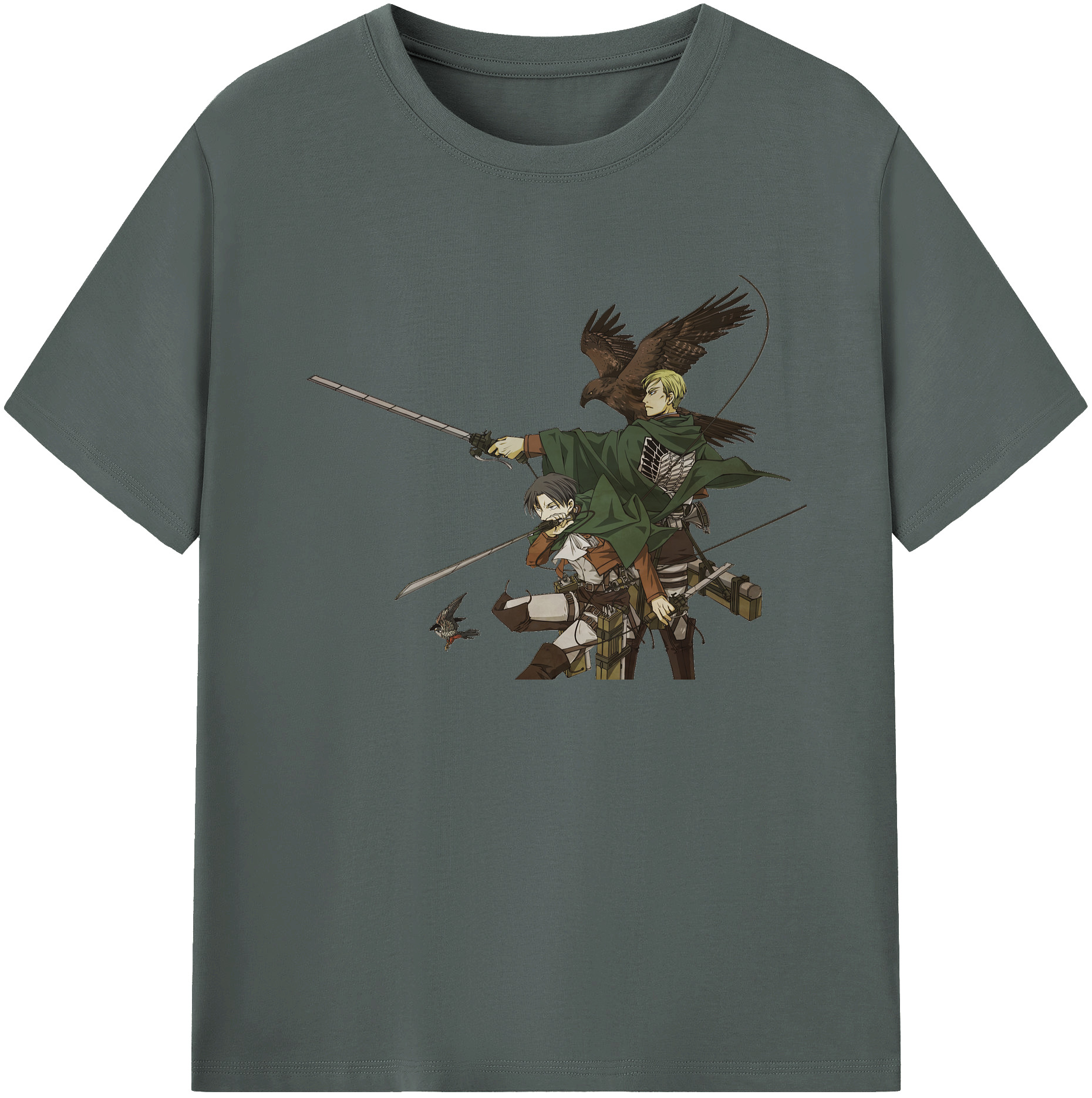 （画像用） 進撃の巨人 Attack on Titan 綿100％ メンズ半袖Tシャツ｜肌触りやわらか＆通気性